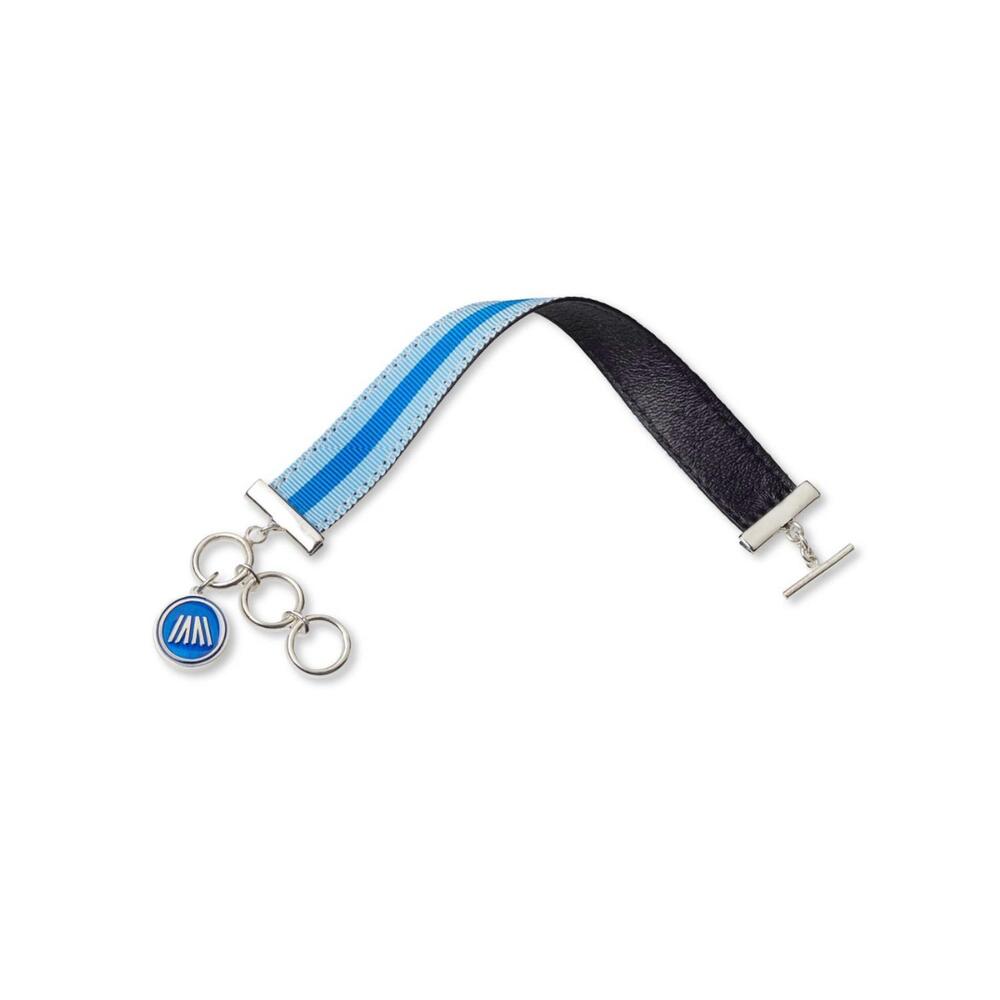 NEW MISSION ATELIER women's ascension bracelet in teal and royal blue ribbon